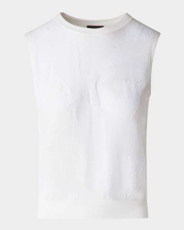 Cotton-Blend Jacquard Trapeze Rayonnant Knit Top
